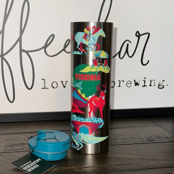 NWT 2024 Starbucks Discovery Seeies Stainless Steel 16oz Water Bottle VIRGINIA - Picture 4 of 13